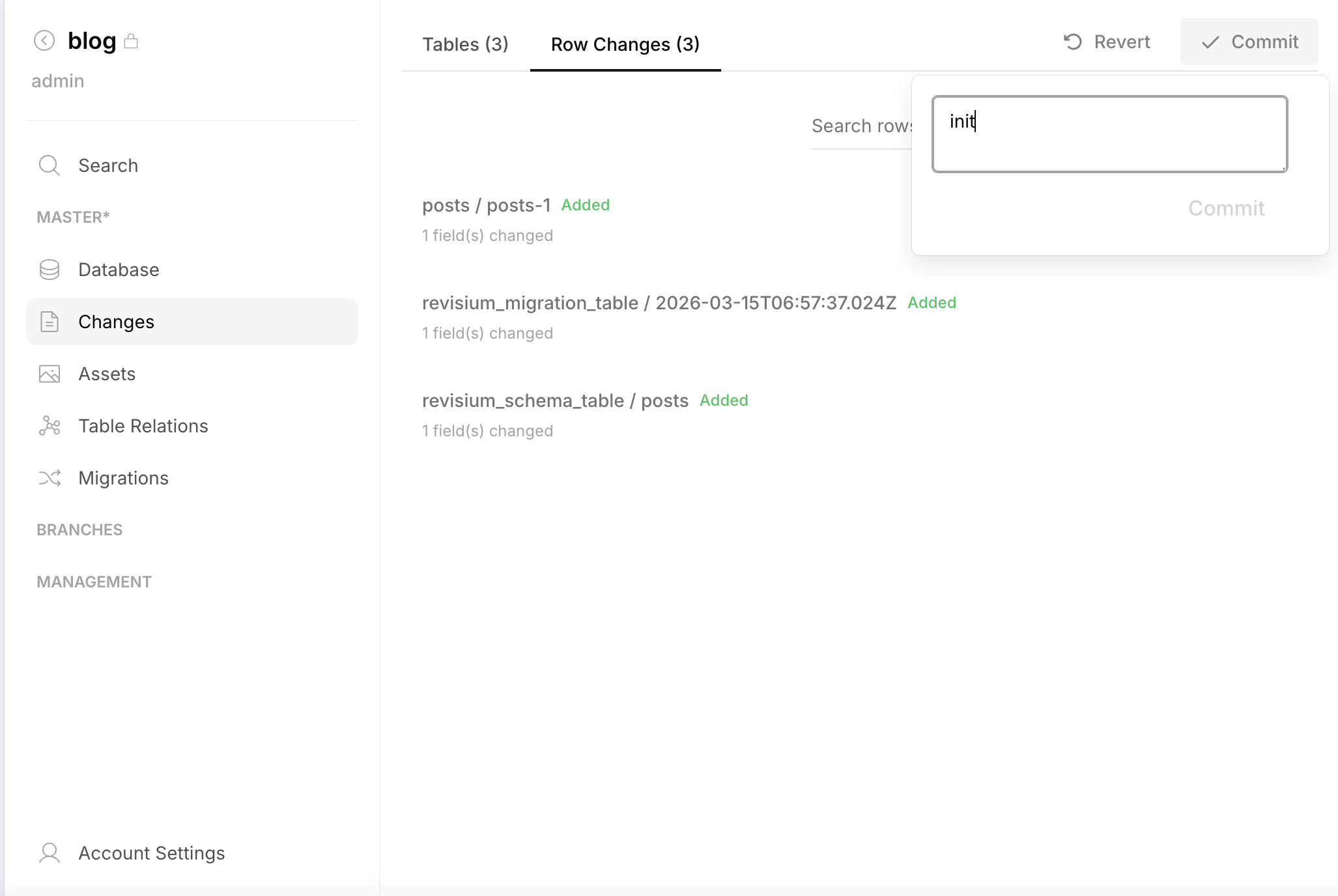 Commit dialog — entering comment and confirming